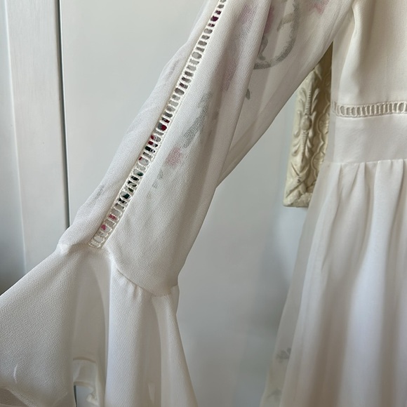 ASOS | Pink and Red Bell Sleeve Sundress MIDI with Embroidery - Picture 13 of 16